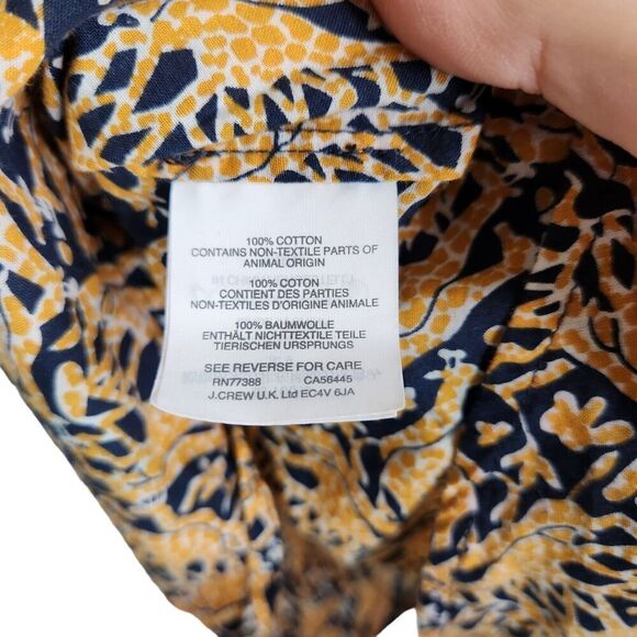 J. CREW x Drake's London Top Womens 0 Giraffe Print Bell‎ Sleeve Keyhole Neck - Picture 11 of 12